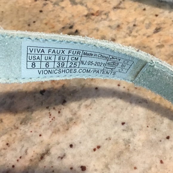 Vionic Viva Faux Fur Suede Sandals - Picture 8 of 11